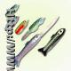 FK1/FK2 Small and Large Fish Knife with Sharp Stainless Steel Blade, 4