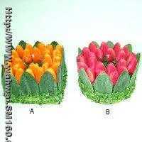 15cm Diameter Round Tulip Box (1 Cup) w/Candle