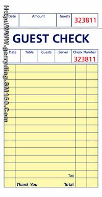 guest check pads