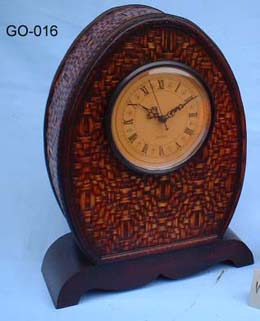wooden antique table clock