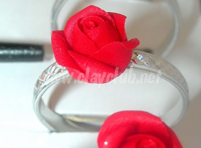 rose ring-clay flower