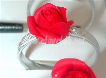 rose ring-clay flower