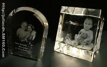 Different Shaped Crystal Block with Internal 3D Laser Image