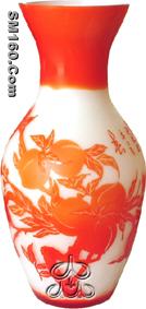 Glass vase,embossed vase,peking vase,painting vase