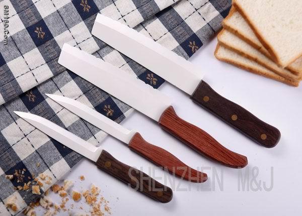 White Serrated Ceramic Kitchen Knives