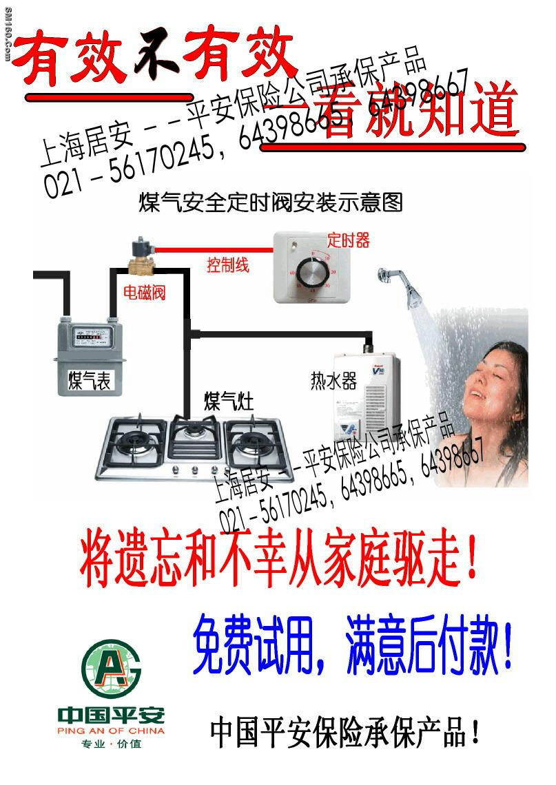 gas safety valve with timer (for pipe)
