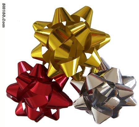 Metallic Pom Pom Bow
