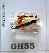 handcraft gold foil lampwork glass beads