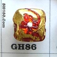 handcraft gold foil lampwork glass beads