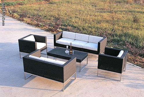 stainless steel with PE rattan furniture