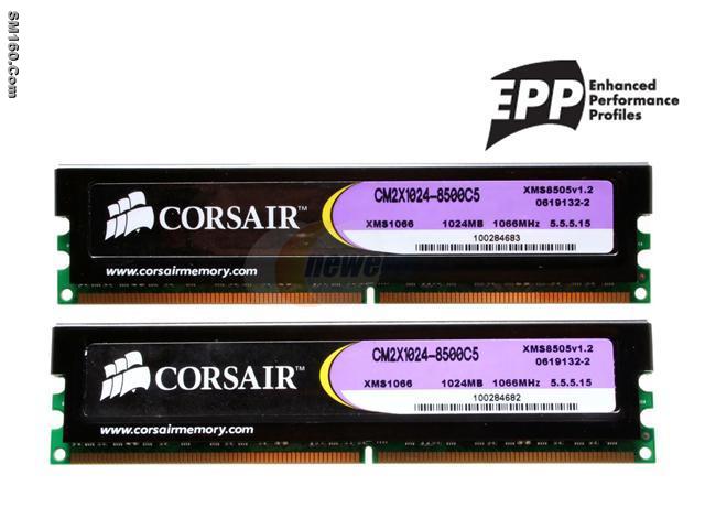 CORSAIR XMS2 2GB (2 x 1GB) 240-Pin DDR2