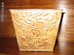 tin planter, tin pots and tin box