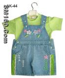 Girl's T shirt with Denim Jumper