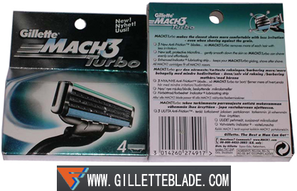 Gillette Mach3 Turbo balde pack 4's/8's