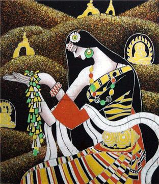 batik fabric paintings and ethnic art of china