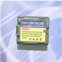 Replacement of camcorder battery For Panasonic VW-VBG260 