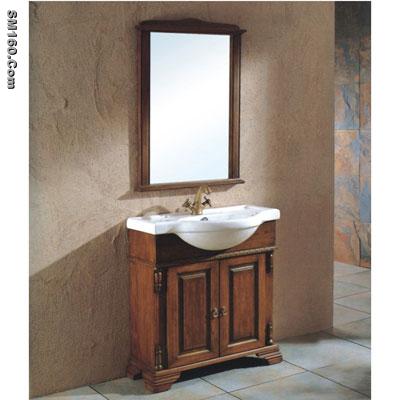 Solid Oak Wooden Bathroom Cabinet /Bath Vanity (Chinese Classic Design