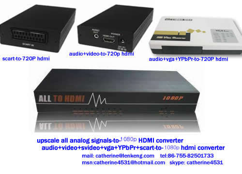Up-scale VGA/YPbPr/CVBS//Svideo/SCART to HDMI 1080p and Switch with RC