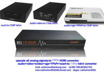 Up-scale VGA/YPbPr/CVBS//Svideo/SCART to HDMI 1080p and Switch with RC