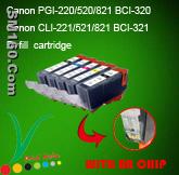 Canon 520/521 refill ink cartridge with auto reset chip 