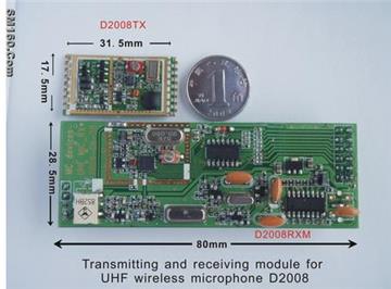 UHF Wireless MIC Transceiver Module D2008 