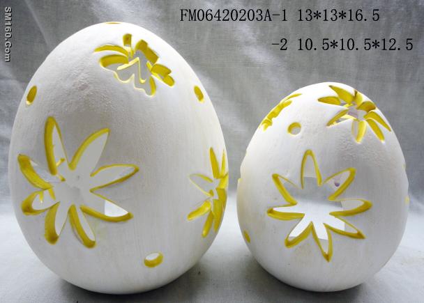 Egg-Shape Ceramic Candle Holder