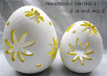 Egg-Shape Ceramic Candle Holder