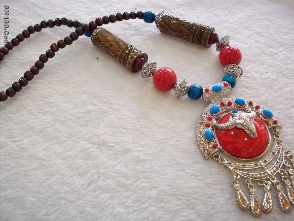 Supply Tibetan round with minotaur coral artini
