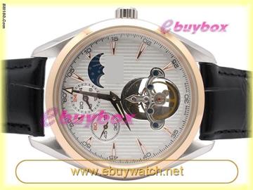 Omega Aqua Treer Watches Men's Automatic Rose Gold Bezel with White Di