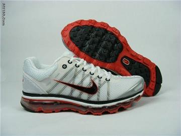 nike men shoes airmax 2009 white and red--FREE SHIPPING