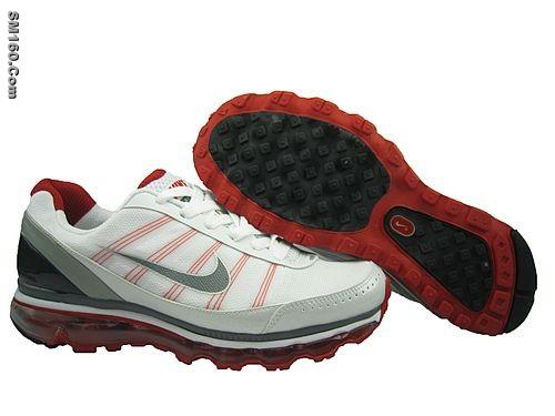 Mens Nike airmax 2009 new shoes white and red --Free Shipping