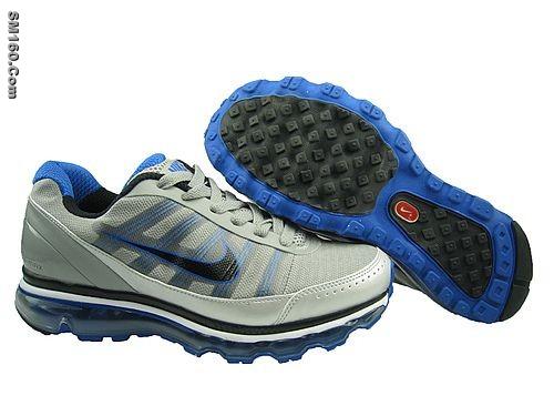 Mens Nike airmax 2009 new shoes grey and blue --FreeSHIPPING