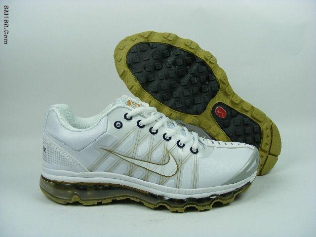 Nike airmax 2009 men shoes white and golden--FREE SHIPPING