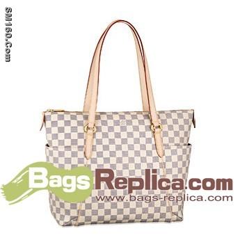 Damier Azur Tote Handbag MM White N51262