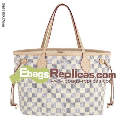 Damier Canvas Azur Neverfull Bag PM N51110