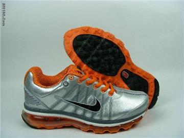 Nike airmax 2009 women shoes silver orange and red--FREE SHIPPING