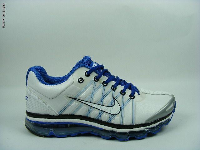 Nike airmax 2009 men shoes white and blue---free shipping