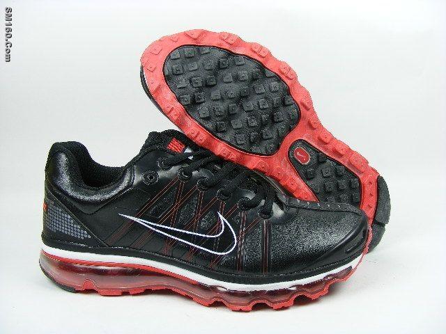 Nike airmax 2009 men's shoes black and red--FREE SHIPPING