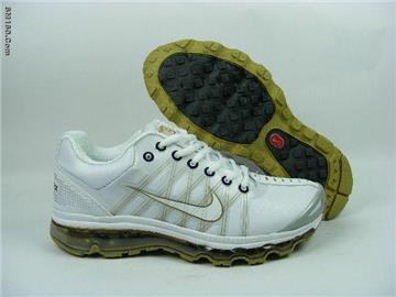 Nike airmax 2009 mens shoes white and golden--FREE SHIPPING