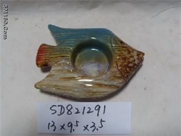 Christmas Craft Ceramic Fish candlestick,wholesale price