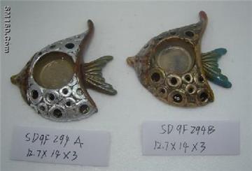 Christmas Ceramic Fish gold,silver candlestick,cheap price