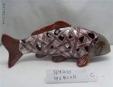 Christmas Craft Ceramic grass carp,Cheap price