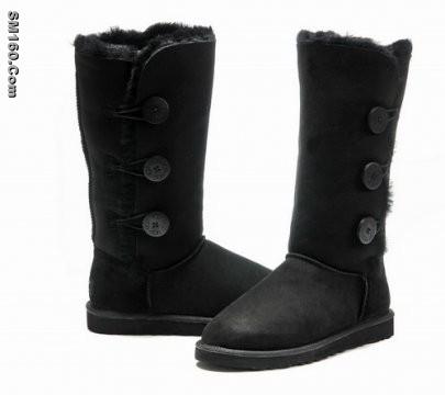 Black Ugg Bailey Button Triplet Boots