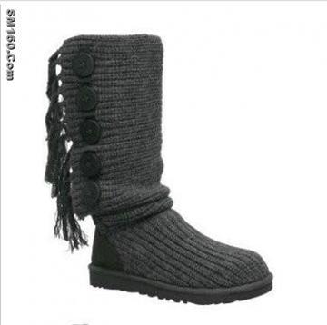 Charcoal Ugg Fringe Cardy Boots