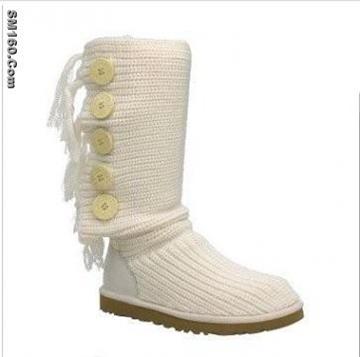 Cream Ugg Fringe Cardy Boots
