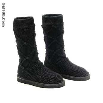 ugg black classic argyle knit boots 5879