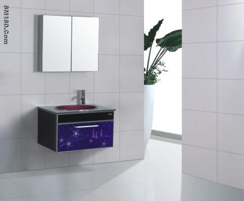 With new bathroom cabinet