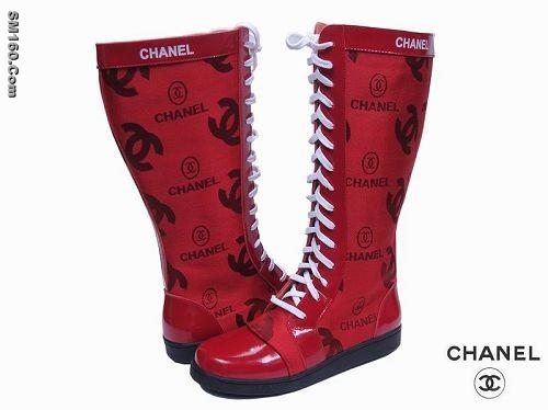 Chanel Womens Boots red