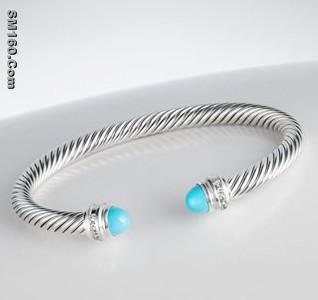 David Yurman 5mm Turquoise Silver Ice Bracelet