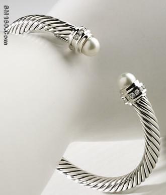 David Yurman 5mm Pearl Bracelet,sterling silver jewelry,Fine jewelry